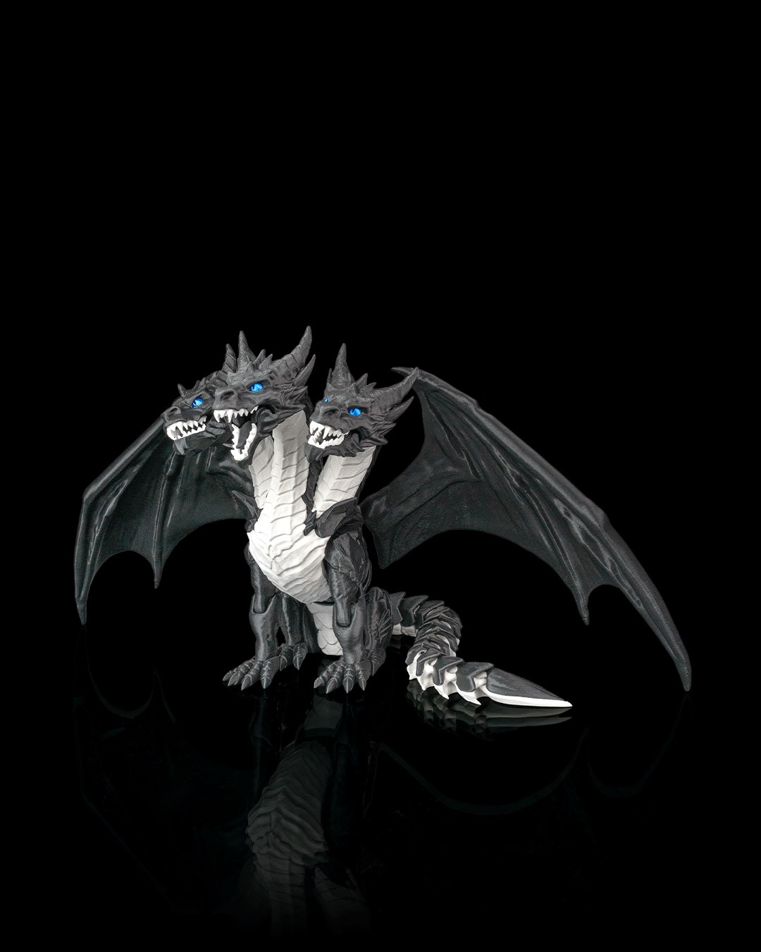 Dreiköpfiger Drache 3D-Druck Figur – Episches Dekor